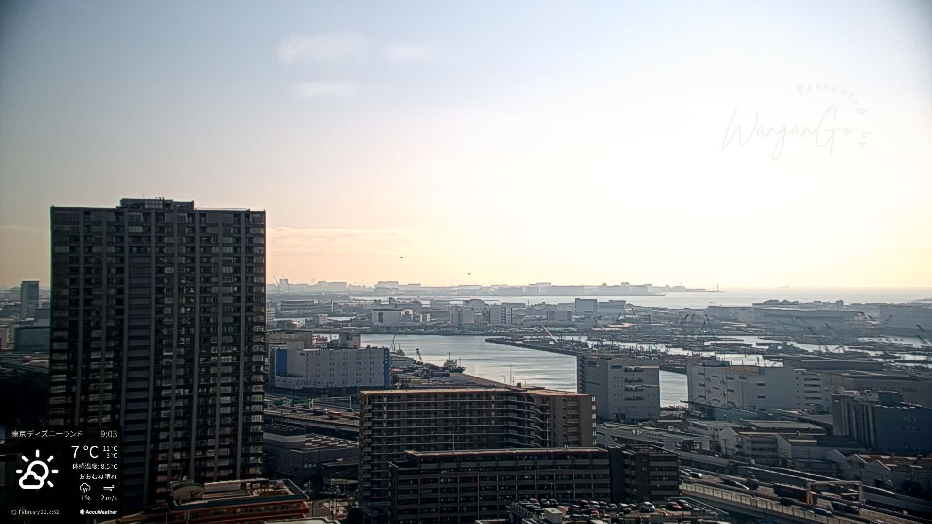Tokyo, Tokyo Metropolitan Expressway Route B &  Koto &  Edogawa Discrict Skyline from Ariake ( 有明から見た東京、首都高B線、江東・江戸川地区のスカイライン ) Live Cam  - 1 Chome, Ariake, Koto-ku, Tokyo, Kantō, Honshu, Japan
