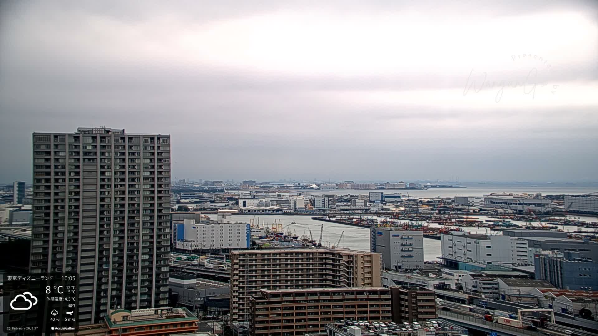 Tokyo, Tokyo Metropolitan Expressway Route B &  Koto &  Edogawa Discrict Skyline from Ariake ( 有明から見た東京、首都高B線、江東・江戸川地区のスカイライン ) Live Cam  - 1 Chome, Ariake, Koto-ku, Tokyo, Kantō, Honshu, Japan