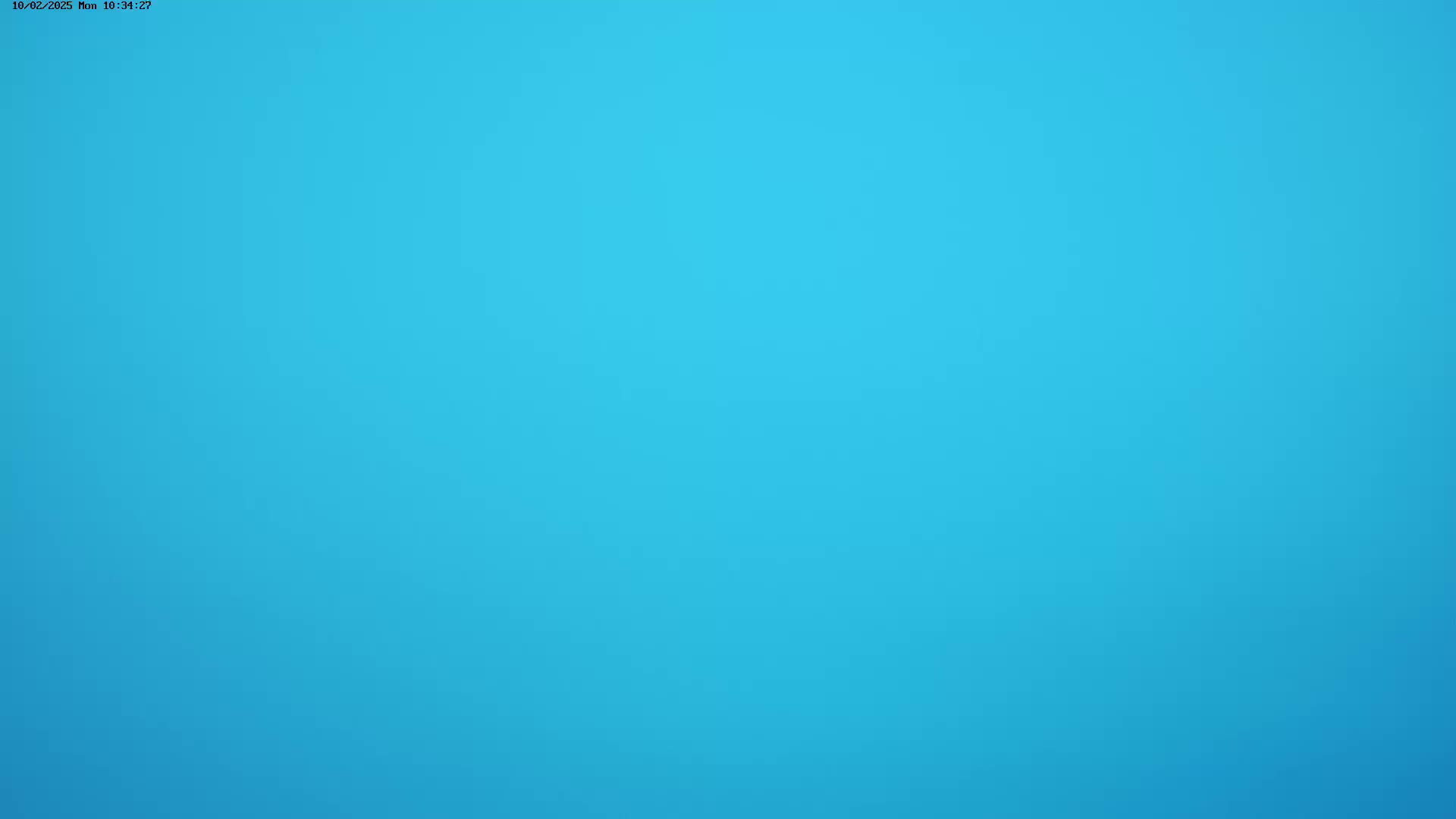 A solid, light blue background is shown.