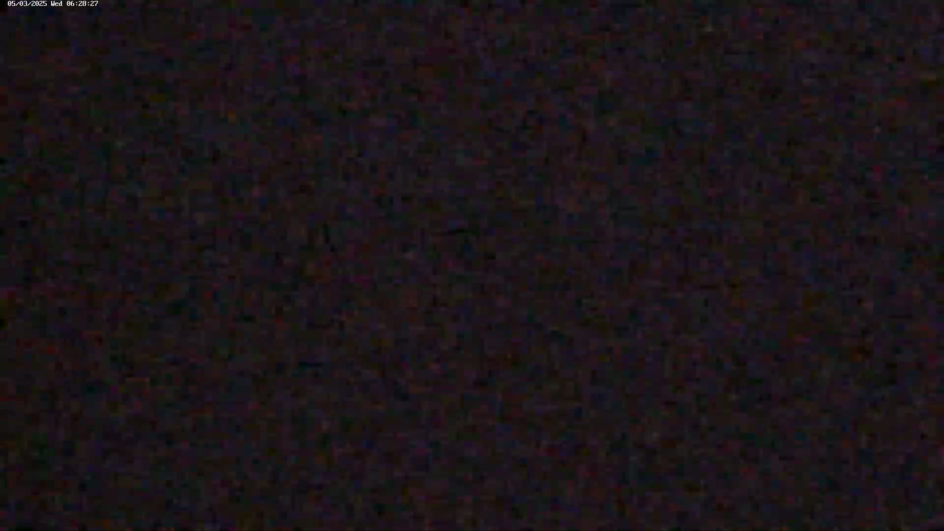 The image shows a dark, grainy, and blurry view, likely taken at night.