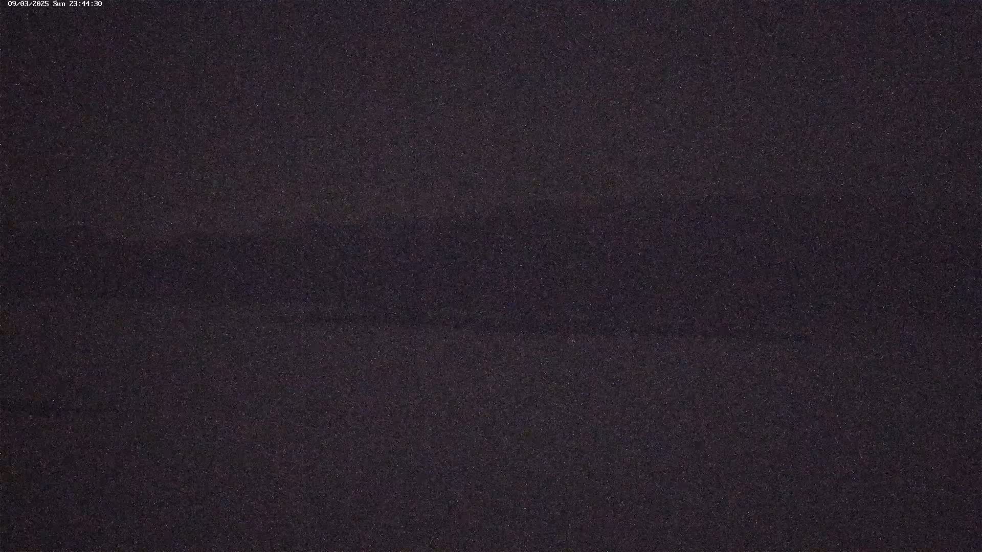 A dark, grainy image shows a mostly uniform, dark surface under nighttime conditions.