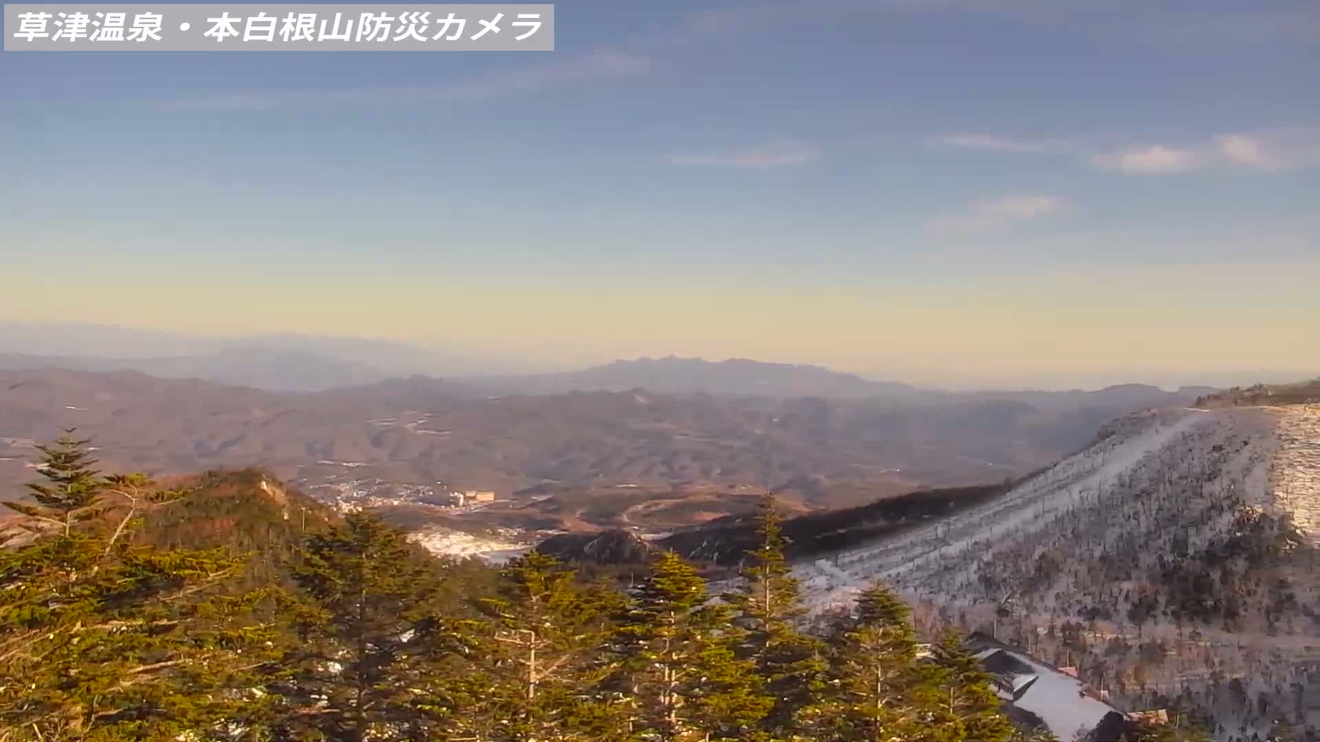 Gunma, Agatsuma, Kusatsu Town Siloutte View & Mountain Observation from Mount Shirane (群馬・吾妻・草津町 紫蘭山からのシルエットビュー＆山岳展望 ) Live Cam - Kusatsu, Agatsuma-gun , Gunma, Kantō, Honshu, Japan