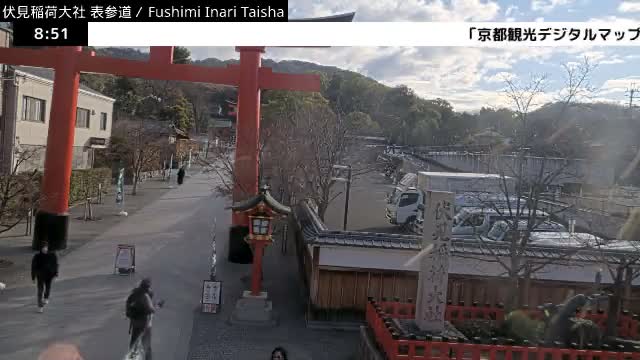 ( 伏見稲荷大社本殿（本殿）、京都、伏見 )Main Hall (Honden) of Fushimi Inari Taisha Honden (Sanctuary), Kyoto, Fushimi Live Cam -  Fukakusa Yabunouchicho, Fushimi-ku, Kyoto, Kyōto, Kansai, Japan 