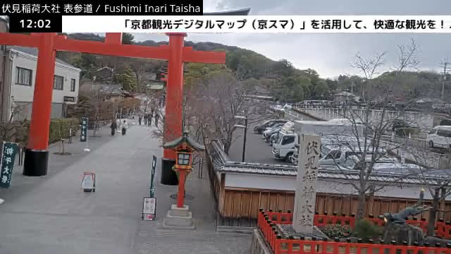 ( 伏見稲荷大社本殿（本殿）、京都、伏見 )Main Hall (Honden) of Fushimi Inari Taisha Honden (Sanctuary), Kyoto, Fushimi Live Cam -  Fukakusa Yabunouchicho, Fushimi-ku, Kyoto, Kyōto, Kansai, Japan 