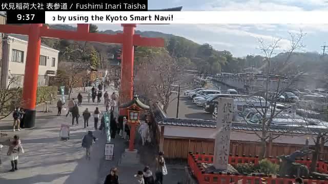 ( 伏見稲荷大社本殿（本殿）、京都、伏見 )Main Hall (Honden) of Fushimi Inari Taisha Honden (Sanctuary), Kyoto, Fushimi Live Cam -  Fukakusa Yabunouchicho, Fushimi-ku, Kyoto, Kyōto, Kansai, Japan 