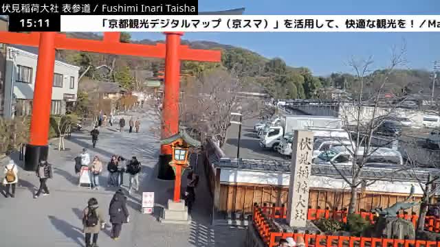 ( 伏見稲荷大社本殿（本殿）、京都、伏見 )Main Hall (Honden) of Fushimi Inari Taisha Honden (Sanctuary), Kyoto, Fushimi Live Cam -  Fukakusa Yabunouchicho, Fushimi-ku, Kyoto, Kyōto, Kansai, Japan 