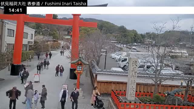 ( 伏見稲荷大社本殿（本殿）、京都、伏見 )Main Hall (Honden) of Fushimi Inari Taisha Honden (Sanctuary), Kyoto, Fushimi Live Cam -  Fukakusa Yabunouchicho, Fushimi-ku, Kyoto, Kyōto, Kansai, Japan 