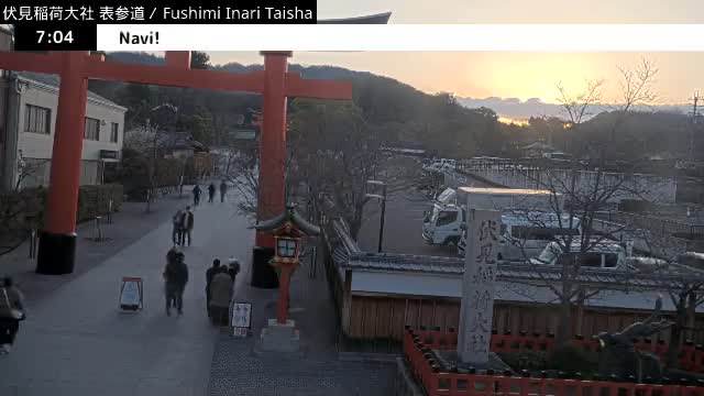 ( 伏見稲荷大社本殿（本殿）、京都、伏見 )Main Hall (Honden) of Fushimi Inari Taisha Honden (Sanctuary), Kyoto, Fushimi Live Cam -  Fukakusa Yabunouchicho, Fushimi-ku, Kyoto, Kyōto, Kansai, Japan 