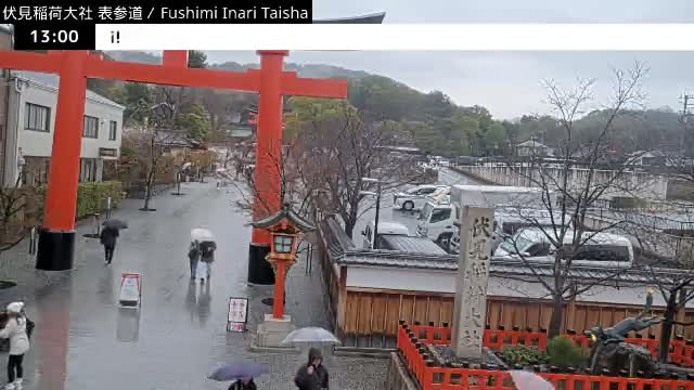 ( 伏見稲荷大社本殿（本殿）、京都、伏見 )Main Hall (Honden) of Fushimi Inari Taisha Honden (Sanctuary), Kyoto, Fushimi Live Cam -  Fukakusa Yabunouchicho, Fushimi-ku, Kyoto, Kyōto, Kansai, Japan 