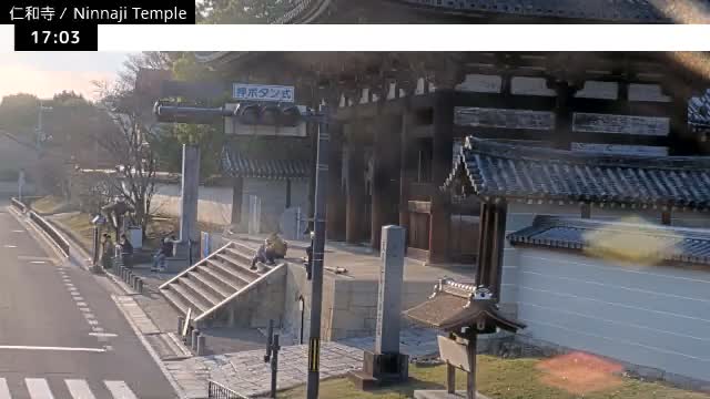 (  仁王 門 京都 右京 仁和寺 ) Nio-mon Gate Ninnaji Temple , Kyoto, Ukyo Live Cam - Omuroouchi, Ukyo, Kyoto, Kyōto, Kansai, Japan
