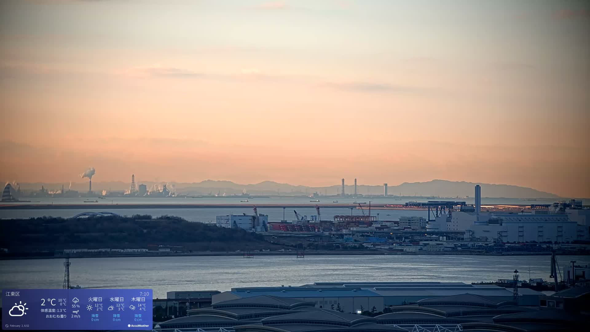 Tokyo Bay ( 東京都江東区有明から東京湾と羽田空港の飛行機観察 ) Haneda Airport Plane Spotting HND/RJTT from Ariate, Koto-ku, Tokyo Live Cam - 1 Chome, Ariake, Koto-ku, Tokyo, Kantō, Honshu, Japan