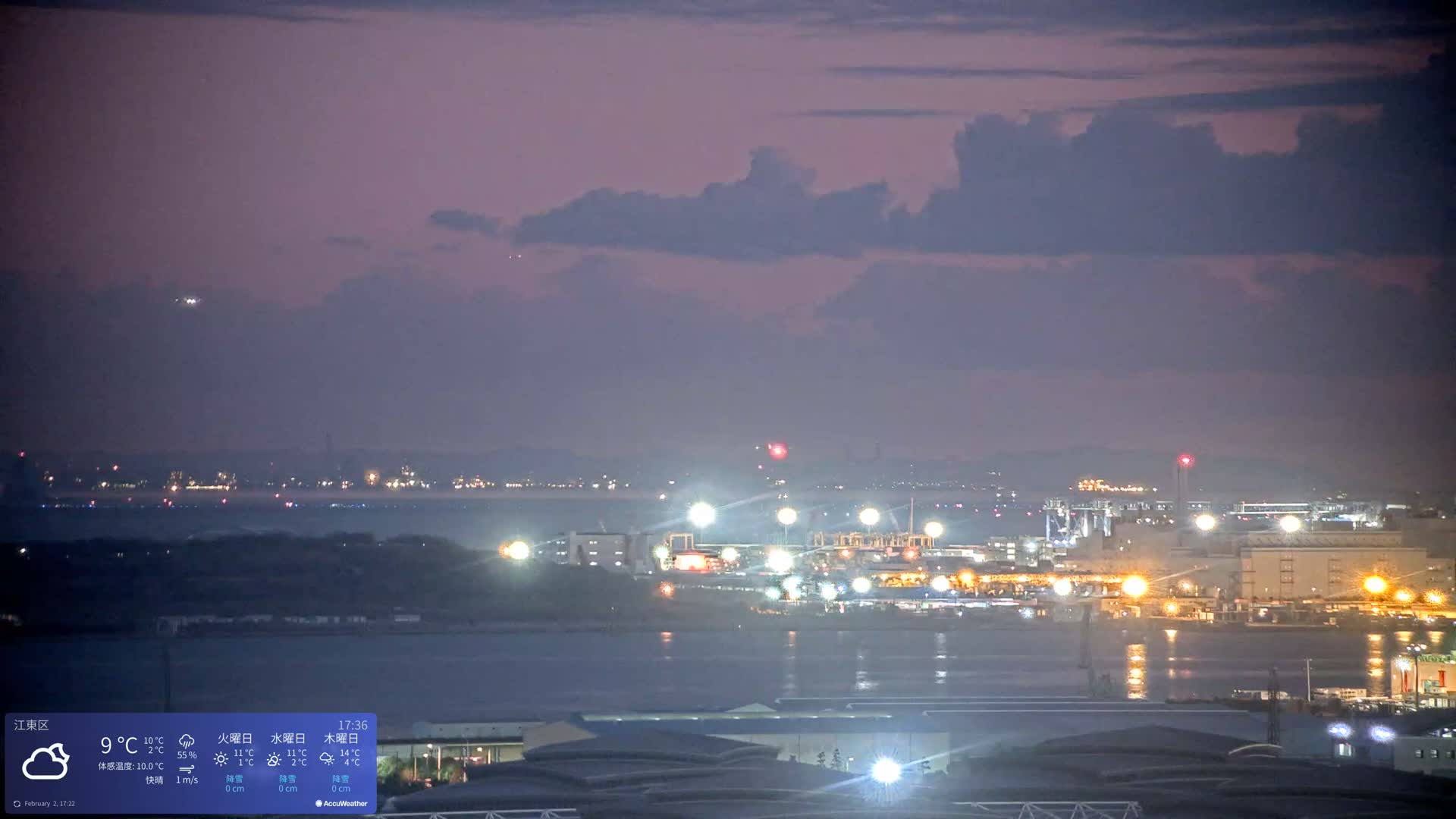 Tokyo Bay ( 東京都江東区有明から東京湾と羽田空港の飛行機観察 ) Haneda Airport Plane Spotting HND/RJTT from Ariate, Koto-ku, Tokyo Live Cam - 1 Chome, Ariake, Koto-ku, Tokyo, Kantō, Honshu, Japan