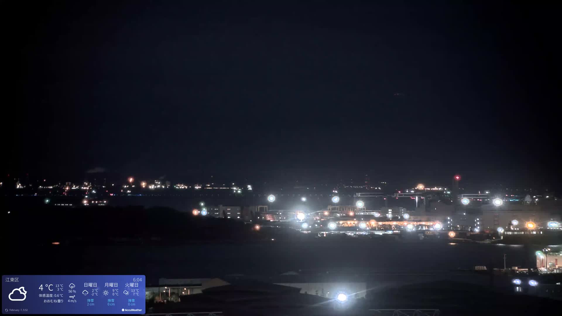 Tokyo Bay ( 東京都江東区有明から東京湾と羽田空港の飛行機観察 ) Haneda Airport Plane Spotting HND/RJTT from Ariate, Koto-ku, Tokyo Live Cam - 1 Chome, Ariake, Koto-ku, Tokyo, Kantō, Honshu, Japan