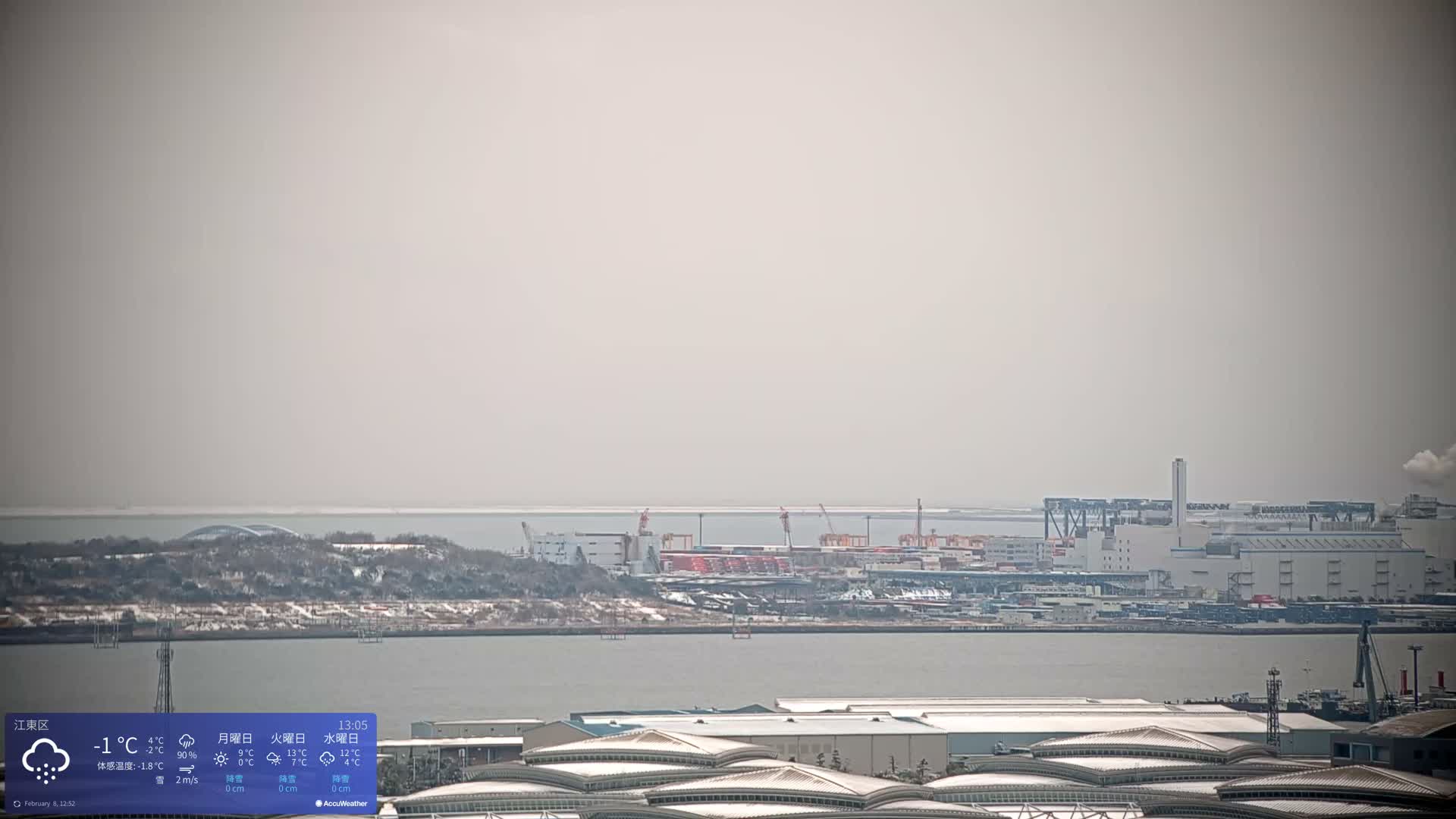 Tokyo Bay ( 東京都江東区有明から東京湾と羽田空港の飛行機観察 ) Haneda Airport Plane Spotting HND/RJTT from Ariate, Koto-ku, Tokyo Live Cam - 1 Chome, Ariake, Koto-ku, Tokyo, Kantō, Honshu, Japan