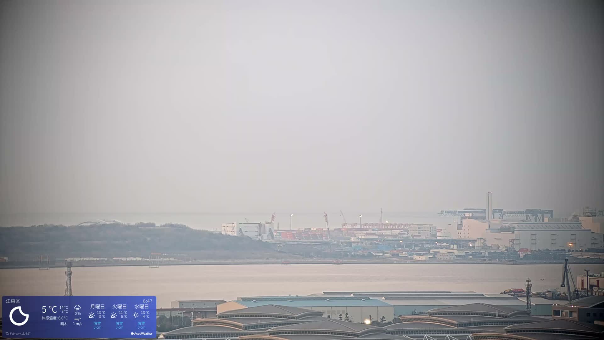 Tokyo Bay ( 東京都江東区有明から東京湾と羽田空港の飛行機観察 ) Haneda Airport Plane Spotting HND/RJTT from Ariate, Koto-ku, Tokyo Live Cam - 1 Chome, Ariake, Koto-ku, Tokyo, Kantō, Honshu, Japan