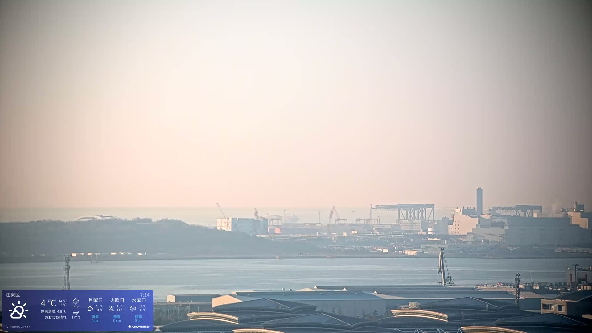 Tokyo Bay ( 東京都江東区有明から東京湾と羽田空港の飛行機観察 ) Haneda Airport Plane Spotting HND/RJTT from Ariate, Koto-ku, Tokyo Live Cam - 1 Chome, Ariake, Koto-ku, Tokyo, Kantō, Honshu, Japan