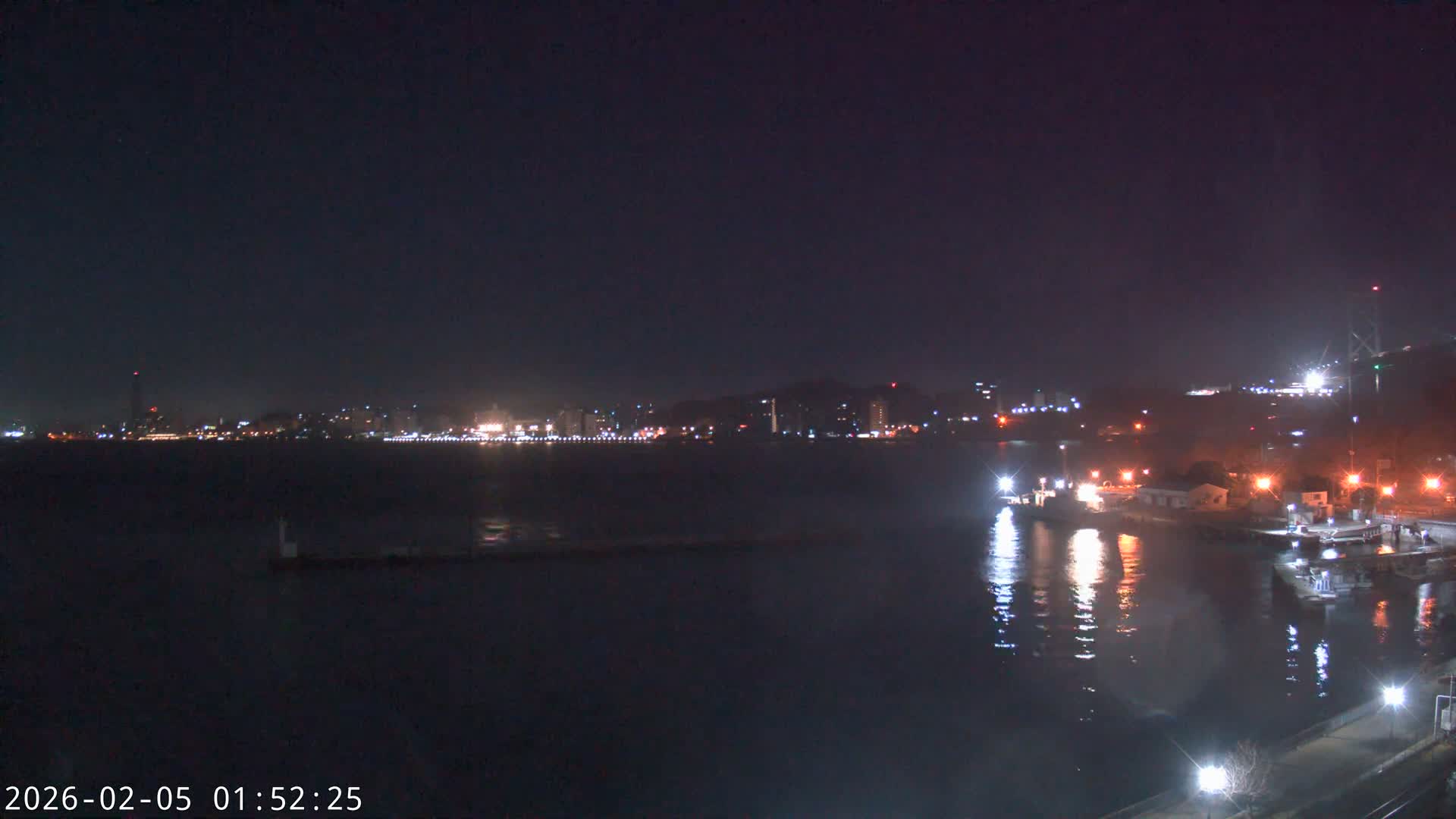 Fukuoka ( 北九州市門司区から見る福岡、関門海峡大橋、下関市 ) Kanmon Strait  Bridge & Shimonoseki City View from Moji Ward, Kitakyushu Live Cam - 2 Chome, Kyumoji, Moji-ku, Kitakyushu, Fukuoka, Kyushu, Japan