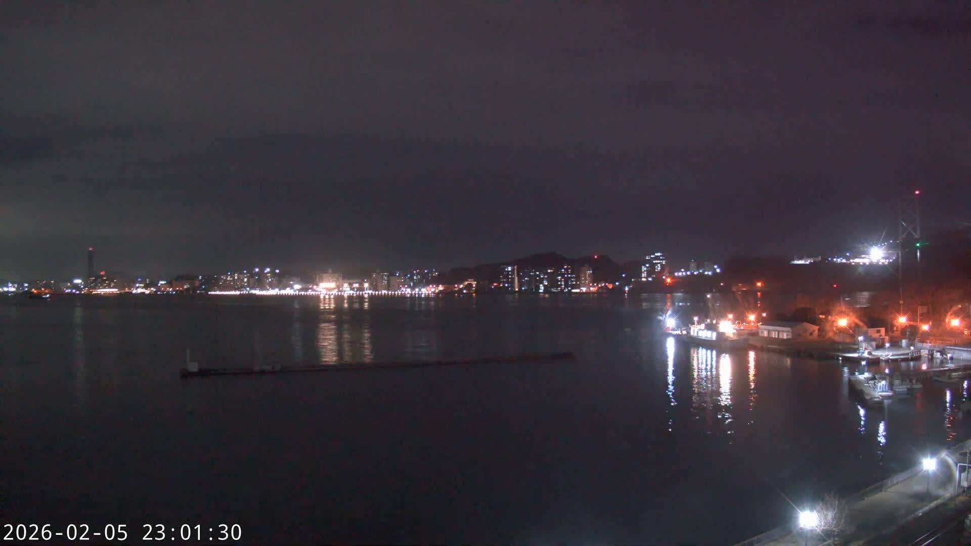 Fukuoka ( 北九州市門司区から見る福岡、関門海峡大橋、下関市 ) Kanmon Strait  Bridge & Shimonoseki City View from Moji Ward, Kitakyushu Live Cam - 2 Chome, Kyumoji, Moji-ku, Kitakyushu, Fukuoka, Kyushu, Japan