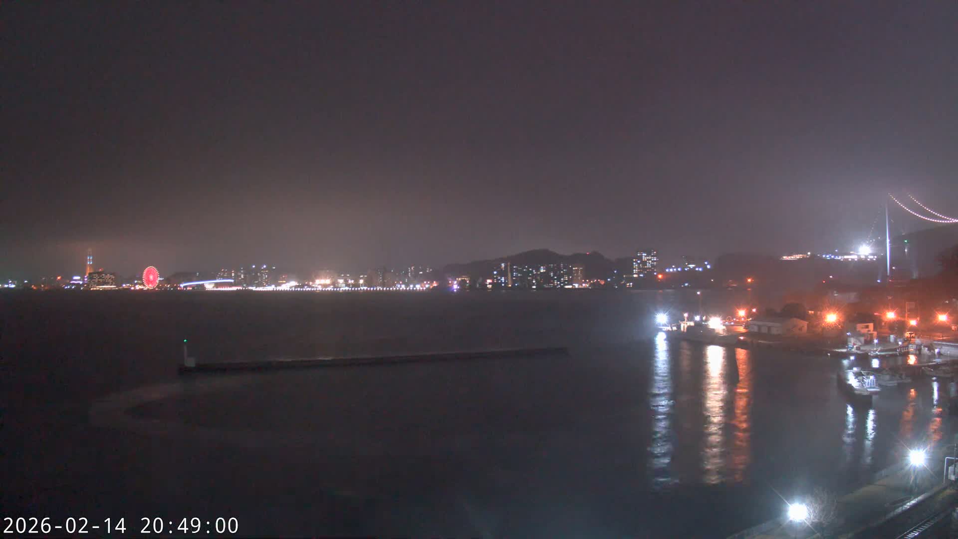 Fukuoka ( 北九州市門司区から見る福岡、関門海峡大橋、下関市 ) Kanmon Strait  Bridge & Shimonoseki City View from Moji Ward, Kitakyushu Live Cam - 2 Chome, Kyumoji, Moji-ku, Kitakyushu, Fukuoka, Kyushu, Japan