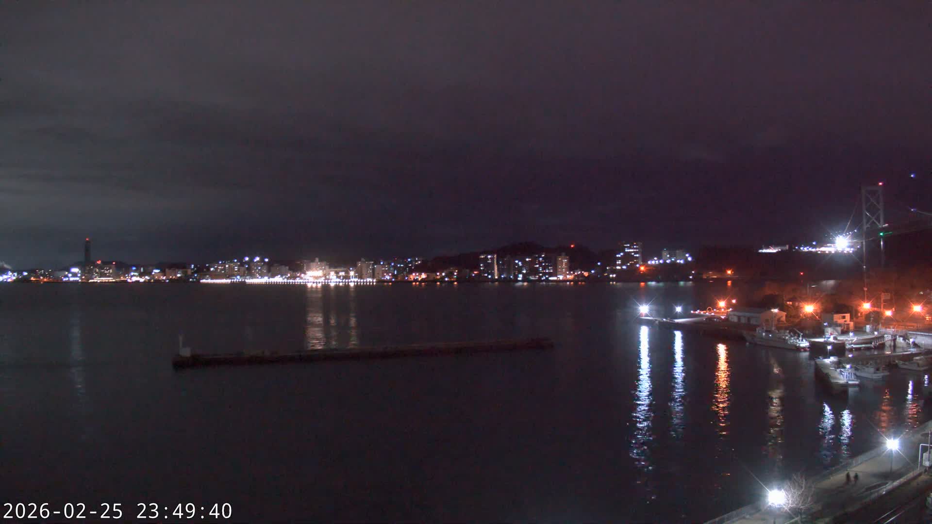 Fukuoka ( 北九州市門司区から見る福岡、関門海峡大橋、下関市 ) Kanmon Strait  Bridge & Shimonoseki City View from Moji Ward, Kitakyushu Live Cam - 2 Chome, Kyumoji, Moji-ku, Kitakyushu, Fukuoka, Kyushu, Japan