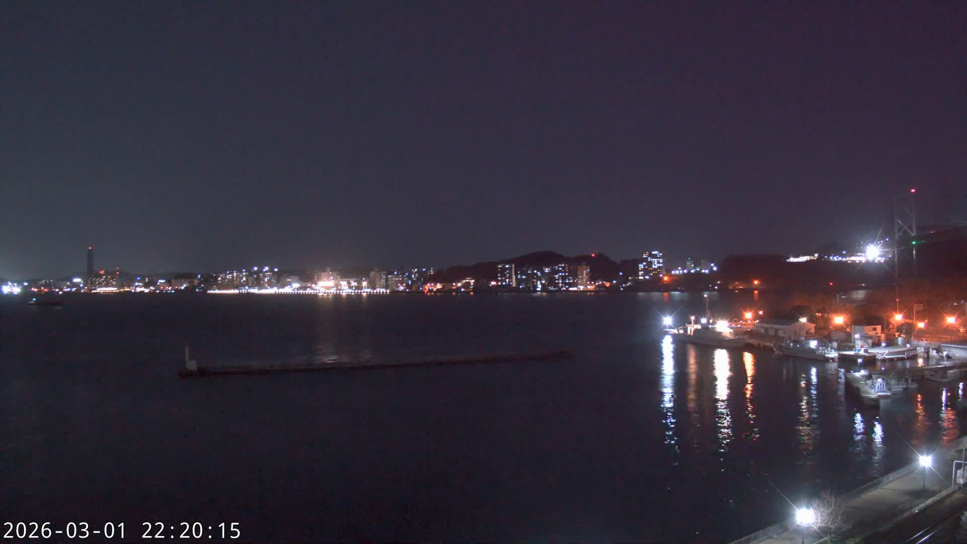 Fukuoka ( 北九州市門司区から見る福岡、関門海峡大橋、下関市 ) Kanmon Strait  Bridge & Shimonoseki City View from Moji Ward, Kitakyushu Live Cam - 2 Chome, Kyumoji, Moji-ku, Kitakyushu, Fukuoka, Kyushu, Japan
