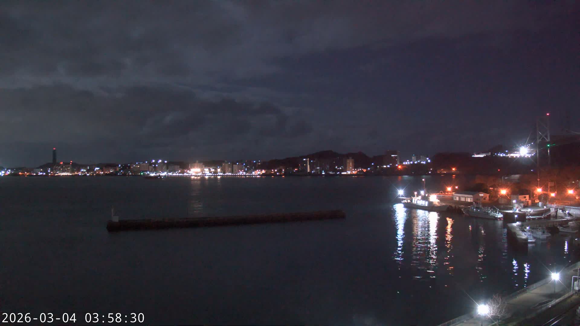 Fukuoka ( 北九州市門司区から見る福岡、関門海峡大橋、下関市 ) Kanmon Strait  Bridge & Shimonoseki City View from Moji Ward, Kitakyushu Live Cam - 2 Chome, Kyumoji, Moji-ku, Kitakyushu, Fukuoka, Kyushu, Japan