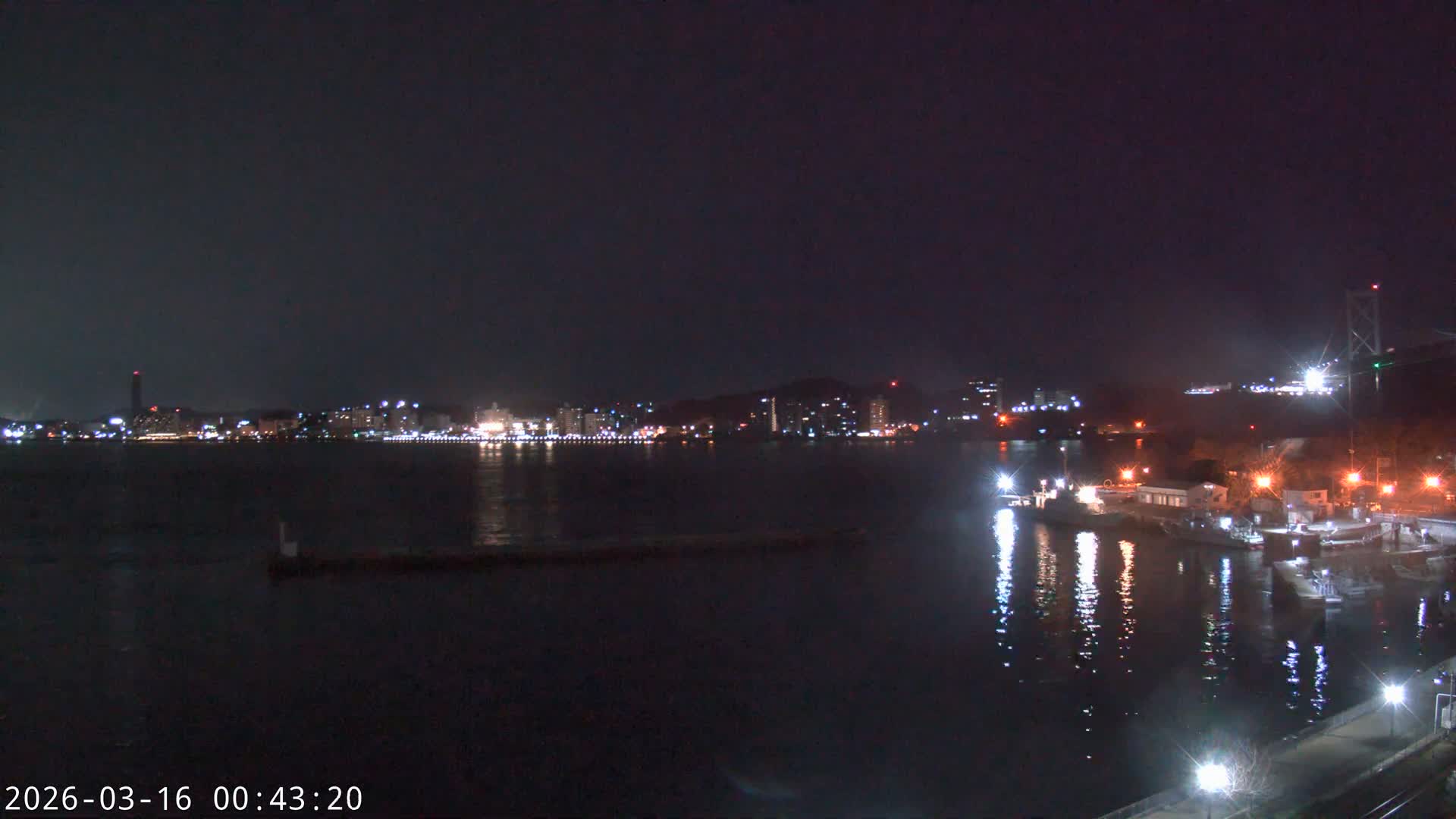 Fukuoka ( 北九州市門司区から見る福岡、関門海峡大橋、下関市 ) Kanmon Strait  Bridge & Shimonoseki City View from Moji Ward, Kitakyushu Live Cam - 2 Chome, Kyumoji, Moji-ku, Kitakyushu, Fukuoka, Kyushu, Japan