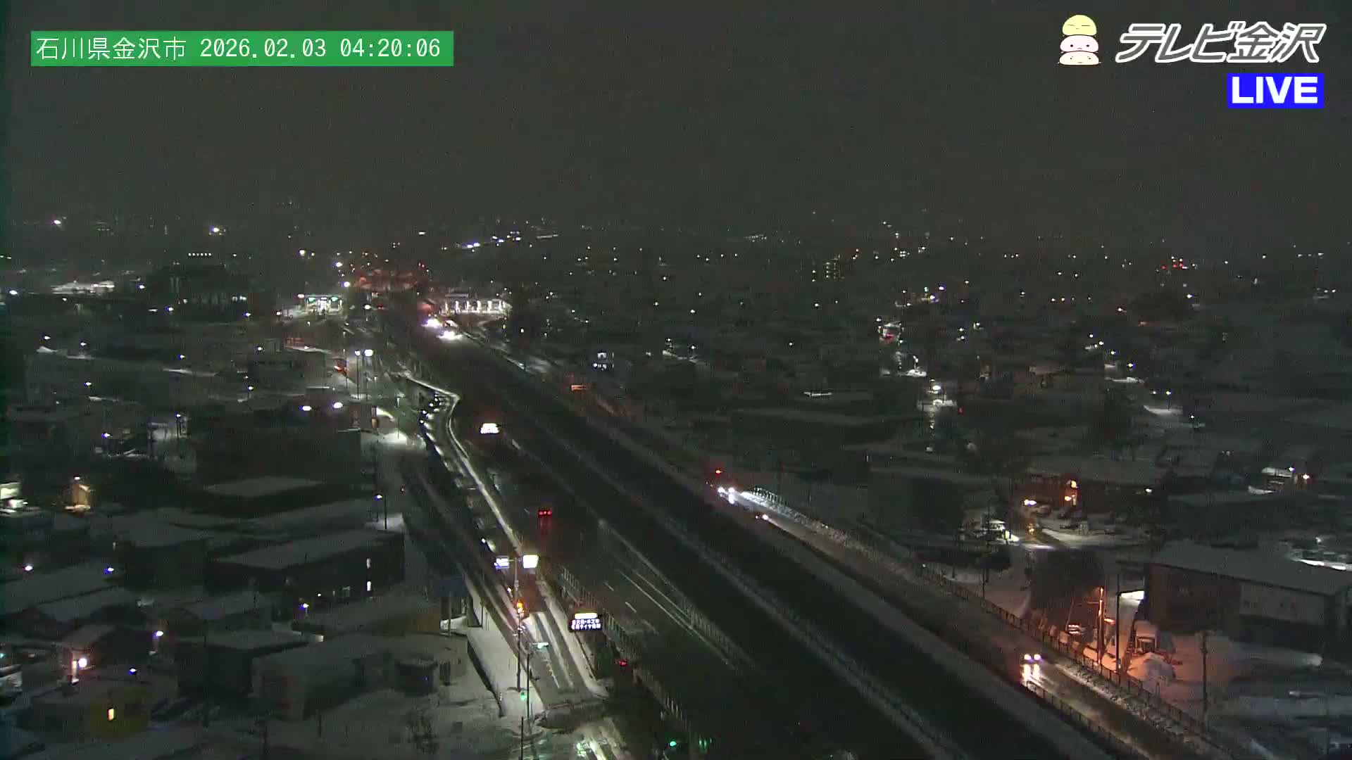 Kanazawa City & E8 Hokuriku Expressway Kanazawa Viaduct ( 金沢市・E8北陸自動車道金沢高架橋 石川県金沢市)  Ishikawa, Kanazawa Live Cam - 2 Chome, Kobu, Kanazawa, Ishikawa, Chūbu, Honshu, Japan