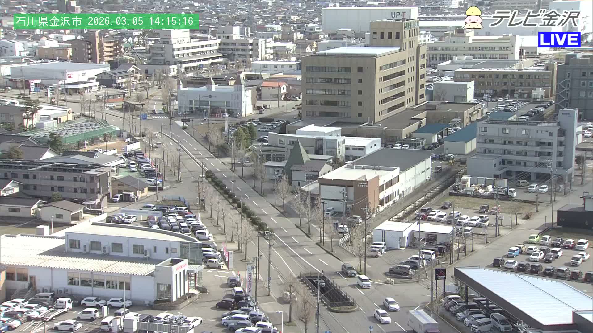 Kanazawa City & E8 Hokuriku Expressway Kanazawa Viaduct ( 金沢市・E8北陸自動車道金沢高架橋 石川県金沢市)  Ishikawa, Kanazawa Live Cam - 2 Chome, Kobu, Kanazawa, Ishikawa, Chūbu, Honshu, Japan