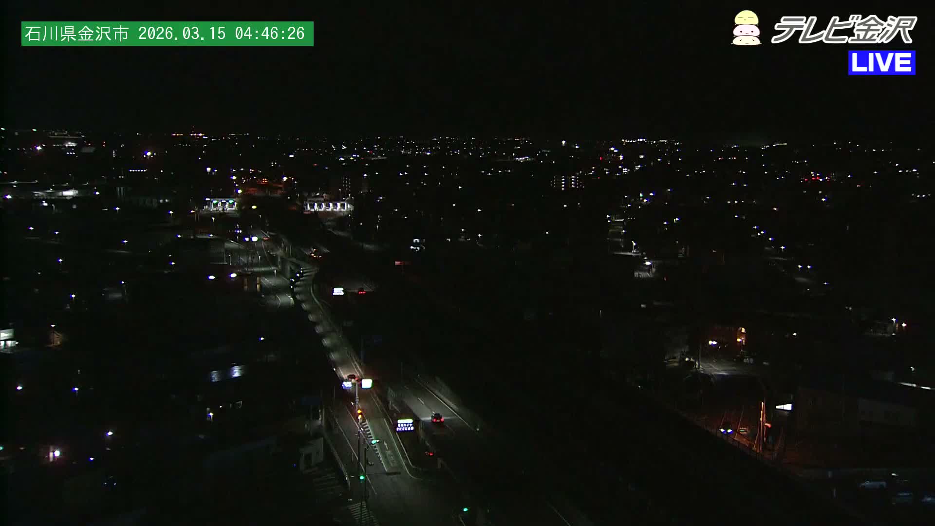 Kanazawa City & E8 Hokuriku Expressway Kanazawa Viaduct ( 金沢市・E8北陸自動車道金沢高架橋 石川県金沢市)  Ishikawa, Kanazawa Live Cam - 2 Chome, Kobu, Kanazawa, Ishikawa, Chūbu, Honshu, Japan