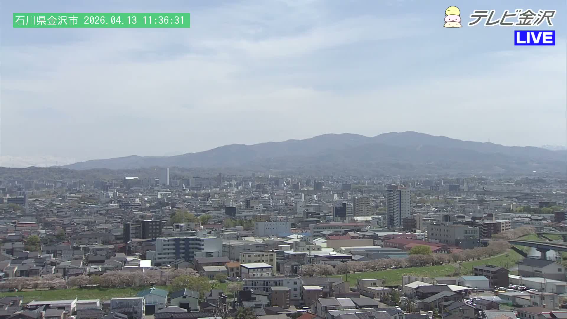 Kanazawa City & E8 Hokuriku Expressway Kanazawa Viaduct ( 金沢市・E8北陸自動車道金沢高架橋 石川県金沢市)  Ishikawa, Kanazawa Live Cam - 2 Chome, Kobu, Kanazawa, Ishikawa, Chūbu, Honshu, Japan