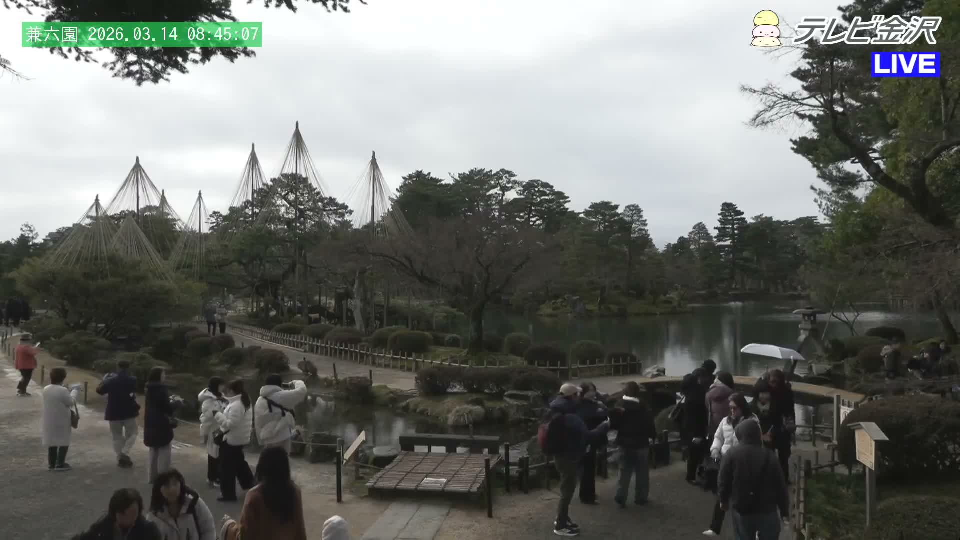 Kanazawa ( 金沢 霞ヶ池 兼六園（石川県） Kasumiga-ike Pond Kenrokuen Garden, Ishikawa, Kanazawa Live Cam - Kenrokumachi, Kanazawa, Ishikawa, Chūbu, Honshu, Japan