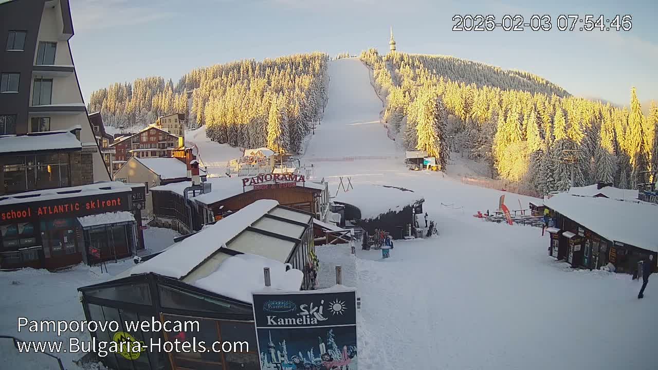 Smolyan ( Смолян, Ски пистите на ски курорт Пампорово ) Ski Slopes of Pamporovo Ski Resort Live Cam - Pamporovo, Obshtina Smolyan, Smolyan, Bulgaria