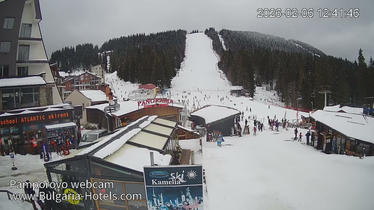 Smolyan ( Смолян, Ски пистите на ски курорт Пампорово ) Ski Slopes of Pamporovo Ski Resort Live Cam - Pamporovo, Obshtina Smolyan, Smolyan, Bulgaria