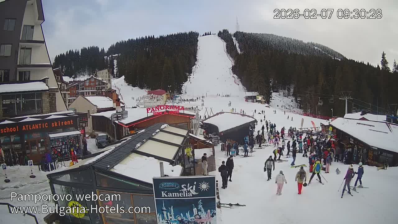 Smolyan ( Смолян, Ски пистите на ски курорт Пампорово ) Ski Slopes of Pamporovo Ski Resort Live Cam - Pamporovo, Obshtina Smolyan, Smolyan, Bulgaria