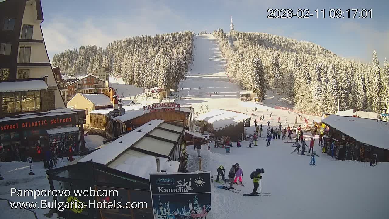 Smolyan ( Смолян, Ски пистите на ски курорт Пампорово ) Ski Slopes of Pamporovo Ski Resort Live Cam - Pamporovo, Obshtina Smolyan, Smolyan, Bulgaria