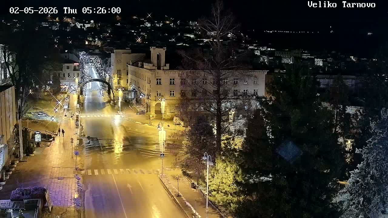 Tarnovo Center ( Търново Център, ул. Улица Христо Ботев / Разклон ул. Васил Левски, Велико Търново) Ulitsa Hristo Botev Street /Vasil Levski Street Junction, Veliko Tarnovo Live Cam - Veliko Tarnovo Center, Obshtina Veliko Tarnovo, Veliko Tarnovo, Bulgaria