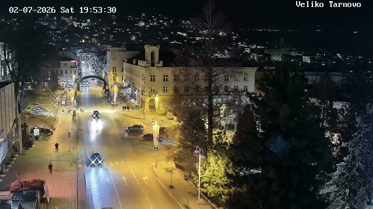 Tarnovo Center ( Търново Център, ул. Улица Христо Ботев / Разклон ул. Васил Левски, Велико Търново) Ulitsa Hristo Botev Street /Vasil Levski Street Junction, Veliko Tarnovo Live Cam - Veliko Tarnovo Center, Obshtina Veliko Tarnovo, Veliko Tarnovo, Bulgaria