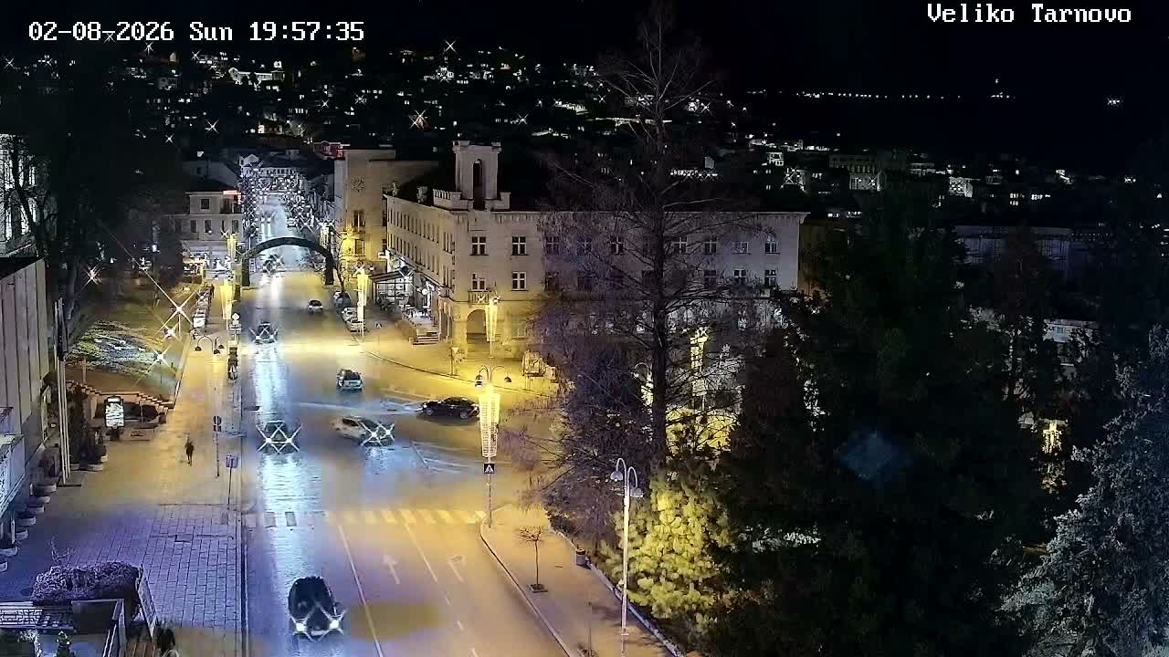 Tarnovo Center ( Търново Център, ул. Улица Христо Ботев / Разклон ул. Васил Левски, Велико Търново) Ulitsa Hristo Botev Street /Vasil Levski Street Junction, Veliko Tarnovo Live Cam - Veliko Tarnovo Center, Obshtina Veliko Tarnovo, Veliko Tarnovo, Bulgaria