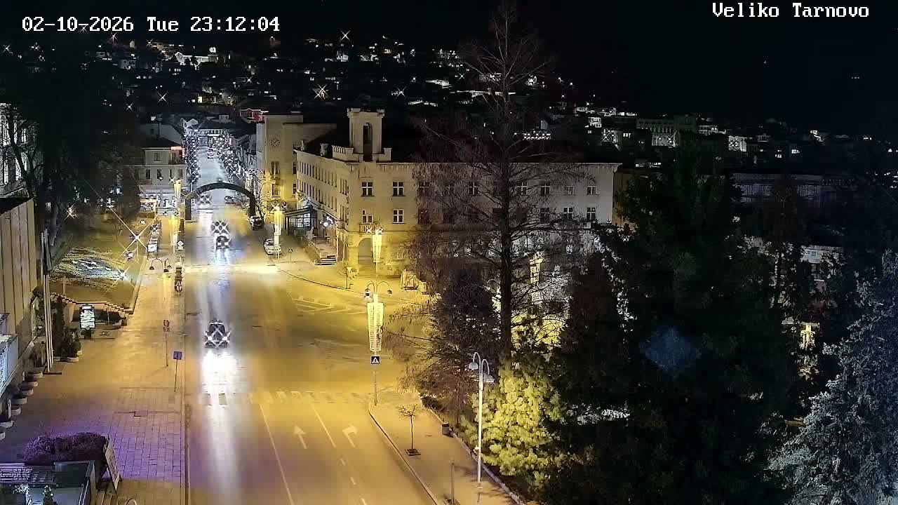 Tarnovo Center ( Търново Център, ул. Улица Христо Ботев / Разклон ул. Васил Левски, Велико Търново) Ulitsa Hristo Botev Street /Vasil Levski Street Junction, Veliko Tarnovo Live Cam - Veliko Tarnovo Center, Obshtina Veliko Tarnovo, Veliko Tarnovo, Bulgaria