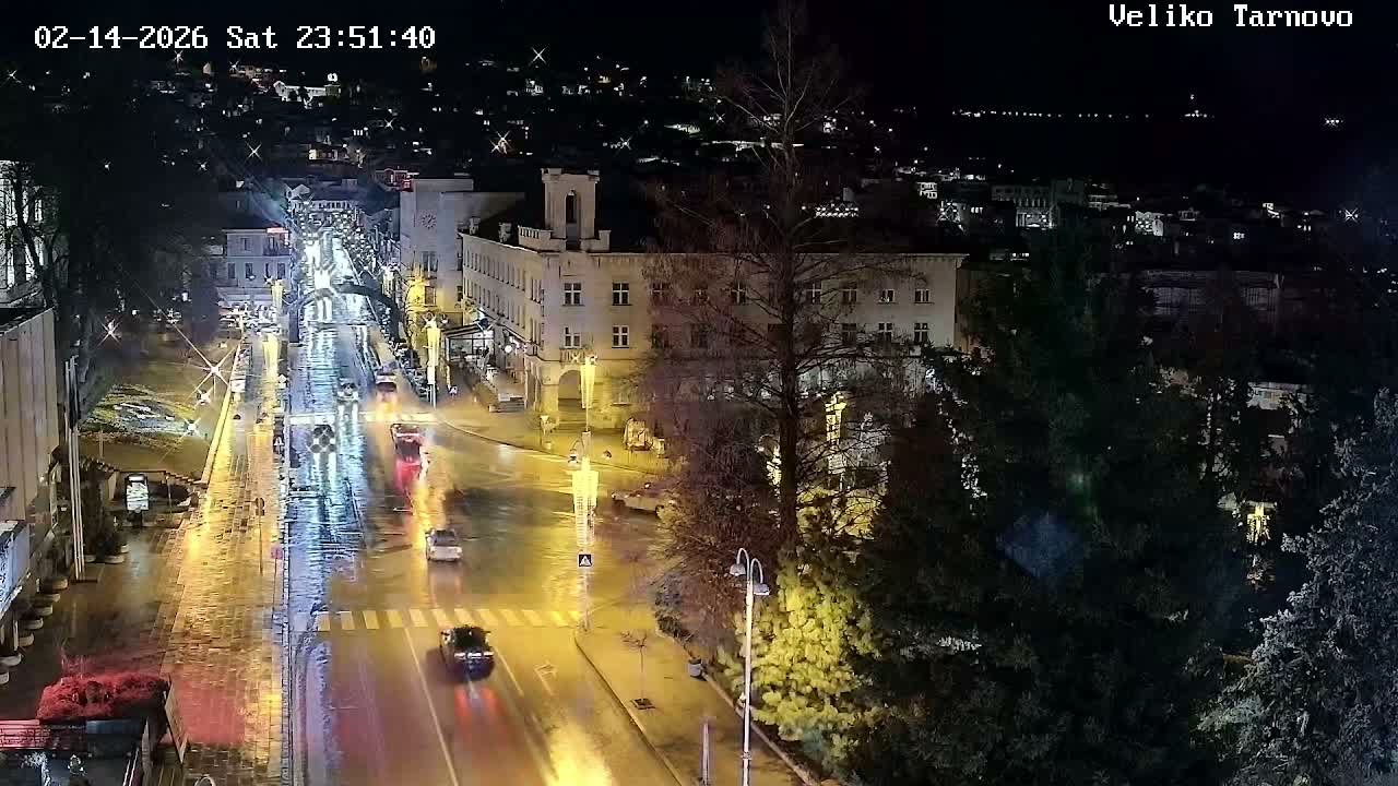 Tarnovo Center ( Търново Център, ул. Улица Христо Ботев / Разклон ул. Васил Левски, Велико Търново) Ulitsa Hristo Botev Street /Vasil Levski Street Junction, Veliko Tarnovo Live Cam - Veliko Tarnovo Center, Obshtina Veliko Tarnovo, Veliko Tarnovo, Bulgaria