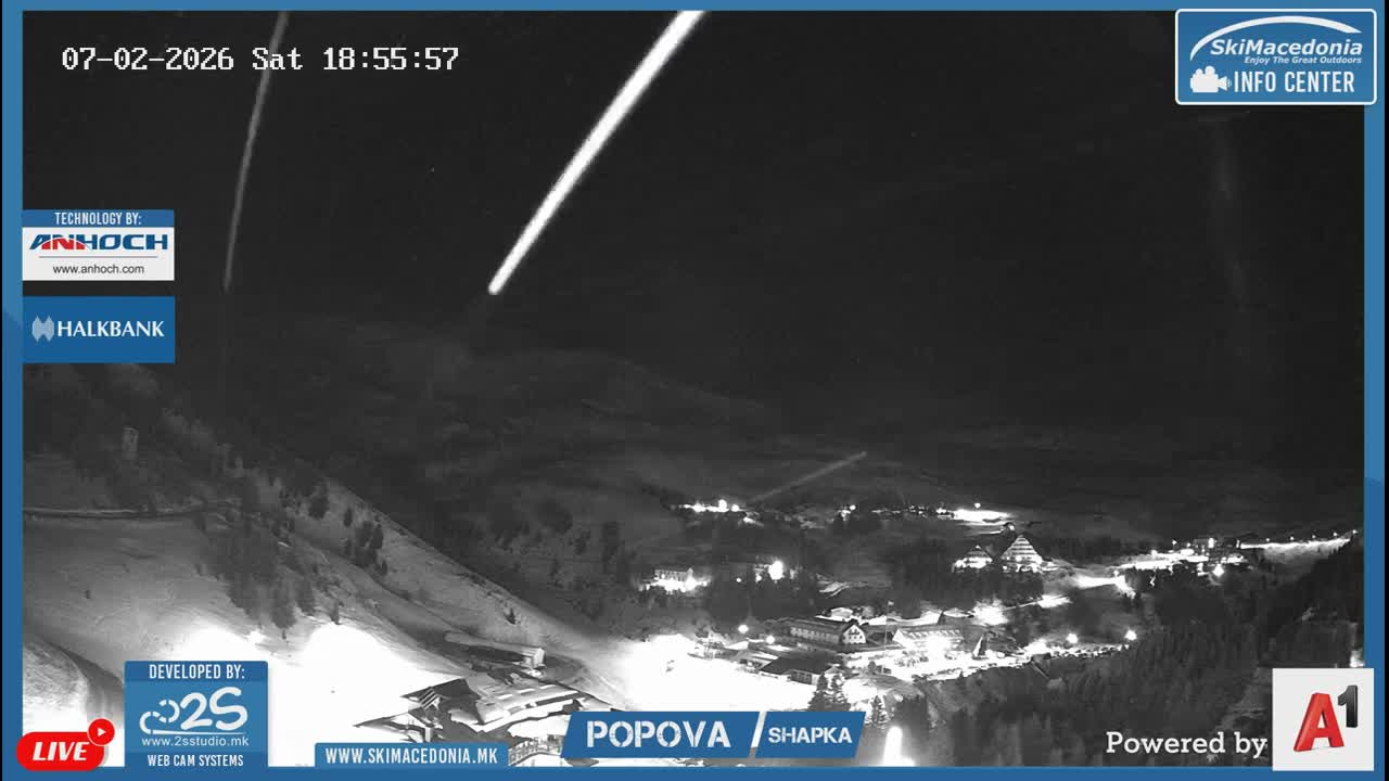 Polog ( Полог, Ски центар Попова Шапка, Тетово) Popova Shapka Ski Center & Ski Slopes , Tetovo Live  Cam - Popova Shapka, Tetovo, Polog, North Macedonia