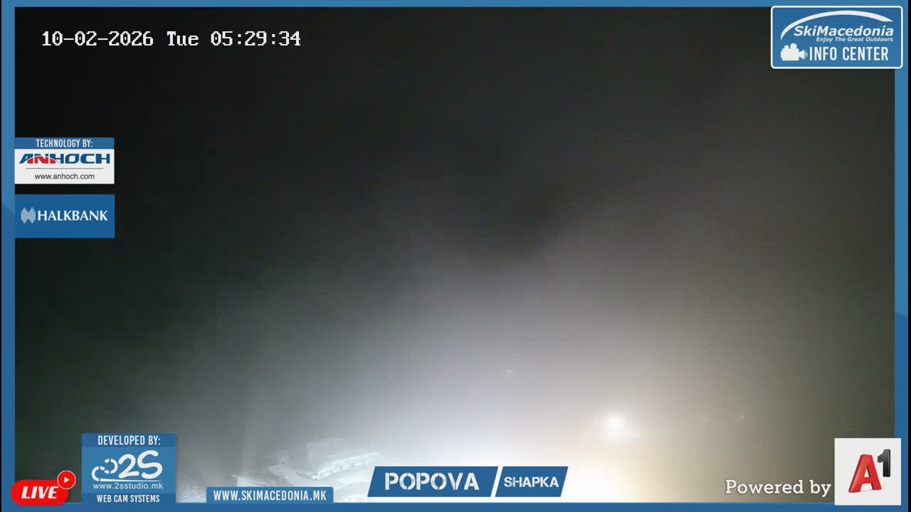 Polog ( Полог, Ски центар Попова Шапка, Тетово) Popova Shapka Ski Center & Ski Slopes , Tetovo Live  Cam - Popova Shapka, Tetovo, Polog, North Macedonia