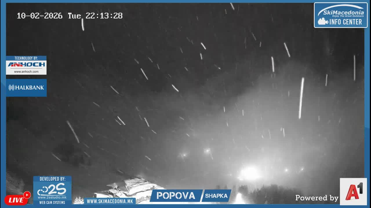 Polog ( Полог, Ски центар Попова Шапка, Тетово) Popova Shapka Ski Center & Ski Slopes , Tetovo Live  Cam - Popova Shapka, Tetovo, Polog, North Macedonia
