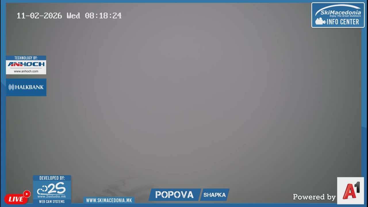 Polog ( Полог, Ски центар Попова Шапка, Тетово) Popova Shapka Ski Center & Ski Slopes , Tetovo Live  Cam - Popova Shapka, Tetovo, Polog, North Macedonia