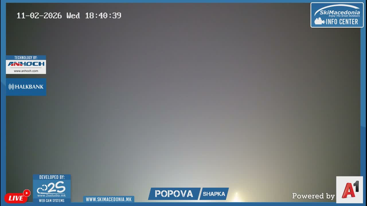 Polog ( Полог, Ски центар Попова Шапка, Тетово) Popova Shapka Ski Center & Ski Slopes , Tetovo Live  Cam - Popova Shapka, Tetovo, Polog, North Macedonia