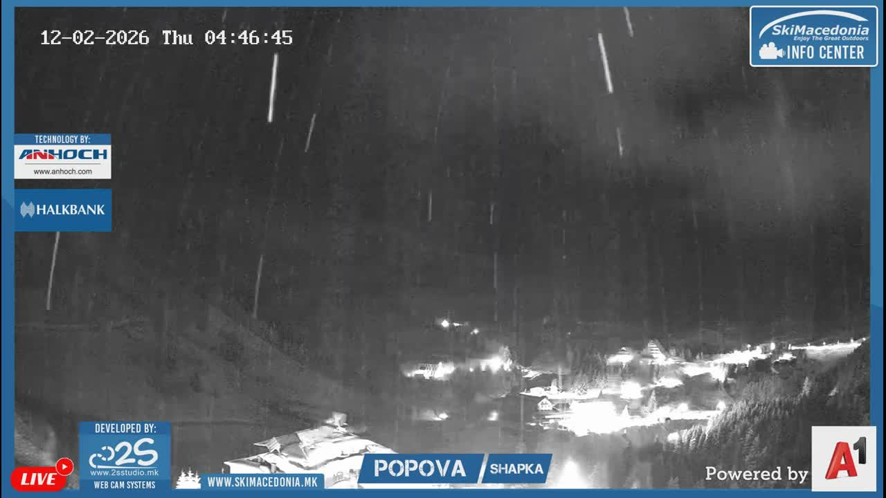 Polog ( Полог, Ски центар Попова Шапка, Тетово) Popova Shapka Ski Center & Ski Slopes , Tetovo Live  Cam - Popova Shapka, Tetovo, Polog, North Macedonia