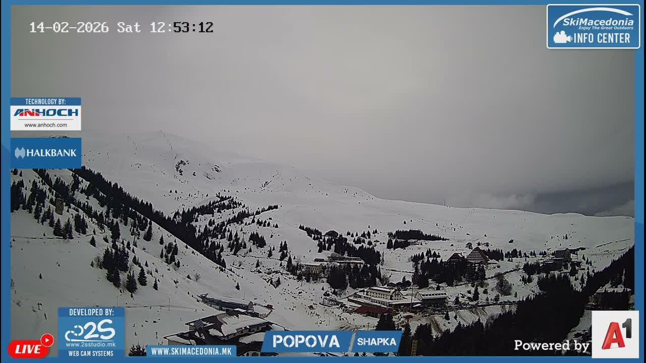 Polog ( Полог, Ски центар Попова Шапка, Тетово) Popova Shapka Ski Center & Ski Slopes , Tetovo Live  Cam - Popova Shapka, Tetovo, Polog, North Macedonia