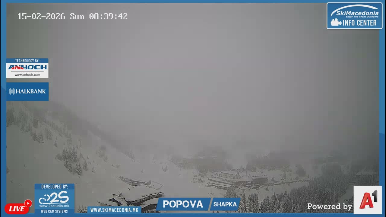 Polog ( Полог, Ски центар Попова Шапка, Тетово) Popova Shapka Ski Center & Ski Slopes , Tetovo Live  Cam - Popova Shapka, Tetovo, Polog, North Macedonia