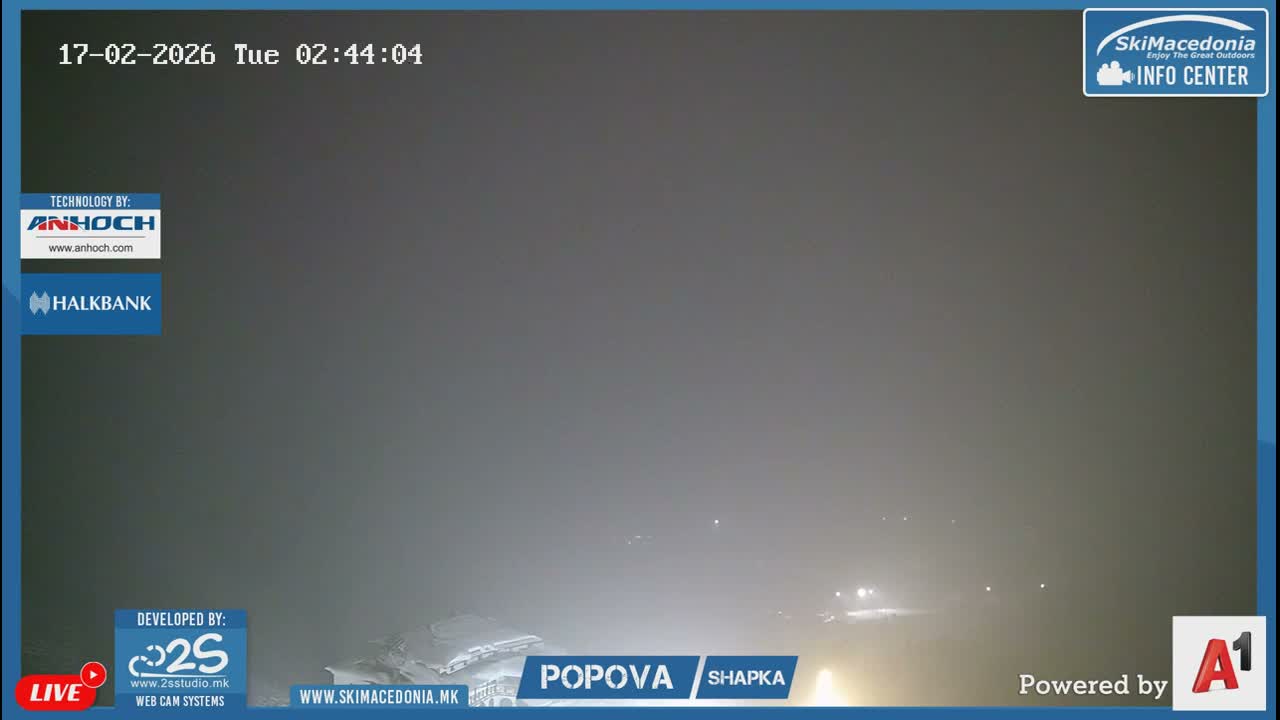 Polog ( Полог, Ски центар Попова Шапка, Тетово) Popova Shapka Ski Center & Ski Slopes , Tetovo Live  Cam - Popova Shapka, Tetovo, Polog, North Macedonia